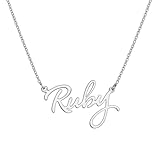 JRose Collections Identité Necklace – Ruby | Personalised Name Necklace with Adjustable Chain in Gift Box by Mulberry Studios