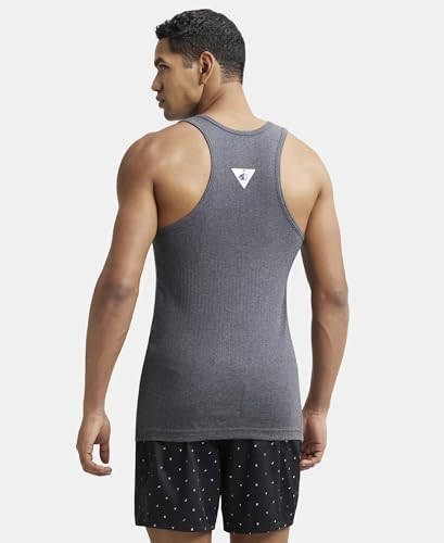Jockey 9922 Men's Super Combed Cotton Rib Slim Fit Racer Back Styling Round Neck Gym Vest
