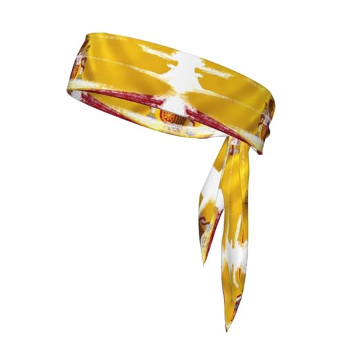 Corbata deportiva con bandera de España. Cómodo, transpirable, moderno, unisex, adecuado para correr, yoga, fitness y otros deportes.