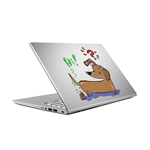Sticker chien teckel ASUS Vivobook 14 personnalisé pour le bureau