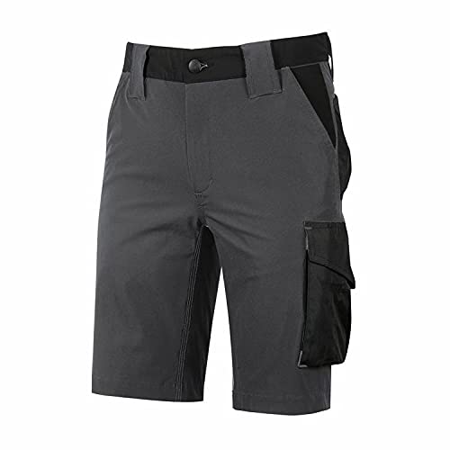 U-Power Mercury, pantaloncini cargo estivi da uomo, mezzi pantaloni slim_fit, ampie tasche multiple, tessuto elasticizzato comodi (ASPHALT GREY - XL)