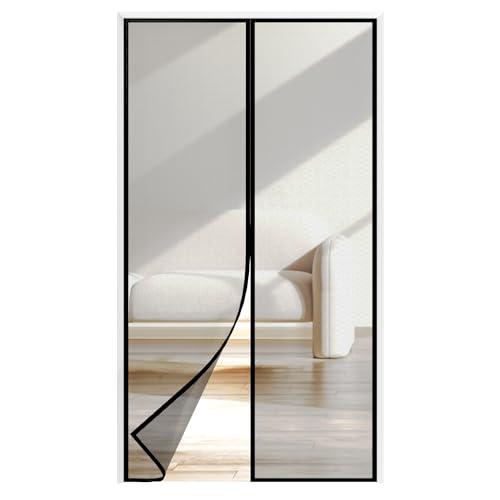 Magnet-Fliegengitter Für Türen – 105 X 265 Cm, Extra Stark, Schwarz, Ohne Bohren Montierbar