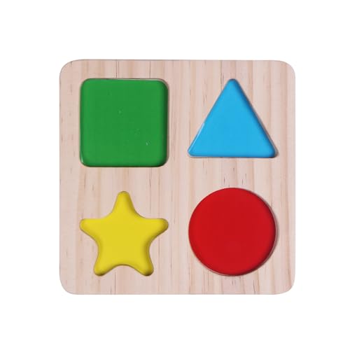 Image of Wooden Acrylic Sorting Stacking Toys, Shape Color Recognition Blocks Matching Puzzle,Fine Motor Skill Educational Preschool Learning Board Game,Early Childhood Development Puzzle Toys for Kids