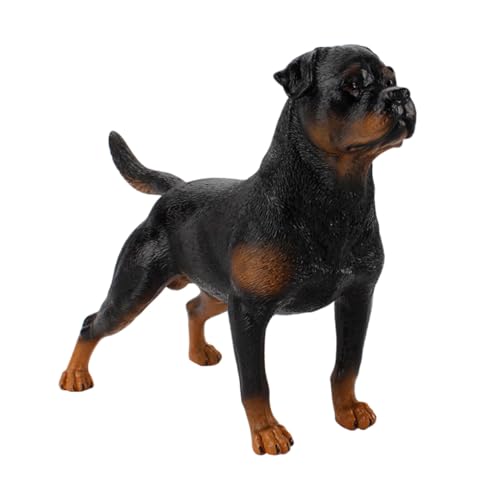Figurine Rottweiler réaliste en plastique solide pour décoration