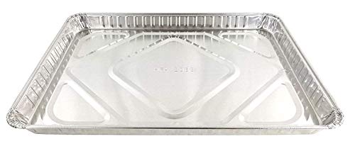 Half-12-Size-Sheet-Cake-Aluminum-Foil-Baking-Pan-wClear-Low-Dome-Lid-Pack-of-50-Sets