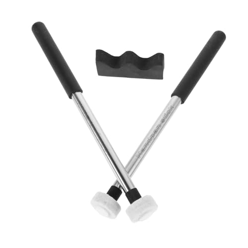 Baquetas para batería YARNOW con mango antideslizante de metal y cabeza de fieltro, modelo YRMCI6Q013PI53088N54V1, color negro, tamaño 2B, juego de 2 piezas miniatura 1