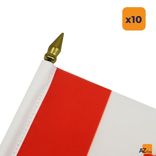 Drapeau canadien de bureau en polyester résistant avec hampe élégante à pointe dorée AZ FLAG