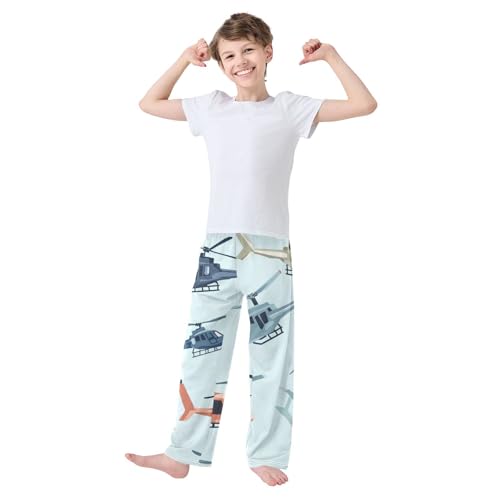 ZZXXB Helicopters Boys Long Pants Soft Trousers Elastic Waist Kids Lounge Bottoms with Pockets S-XL3