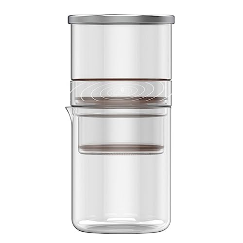 casstaly 1 cafetera de goteo portátil con jarra y filtro de malla de acero inoxidable
