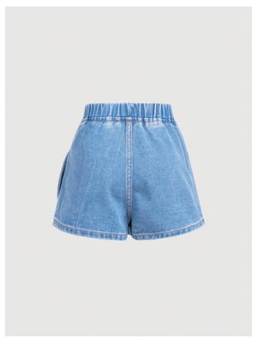 Floerns Girls Casual Ruffle Trim Denim Skorts Elastic Waist Skirt Shorts2