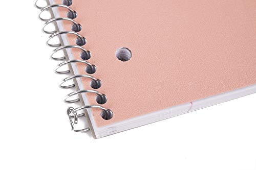 Mintra Office Durable Spiral Notebooks, 1 Subject, (Salmon, Sage Green, Lavender, College Ruled 3 Pack), 100 Sheets, Poly Pocket, Moisture Resistant Cover, Strong Back, For School, Office, Business, #TOP6
