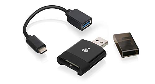 IOGEAR Compact USB 3.0 SD 4.0 Card Reader for USB-A/USB-C (GFR306SD)