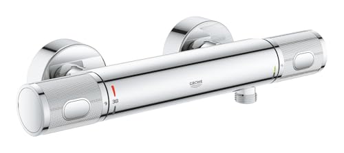 GROHE mitigeur robinet thermostatique douche Precision Feel, montage mural, indicateur de température, poignées moletées,...
