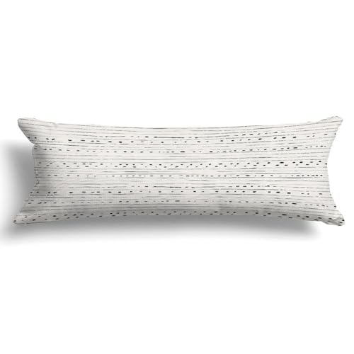 Long Pillow for Sleeping,White and Grey Dotted Pattern Long Body Pillow with Zipper 20x59in,Decorative Rectangle Body Pillowcase Case for Bedding Bedroom Sofa Couch Home Decoration