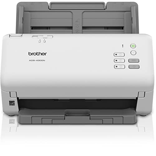 Image of Brother ADS-4300N Professional Desktop Scanner with Fast Scan Speeds, Duplex, and Networking,White