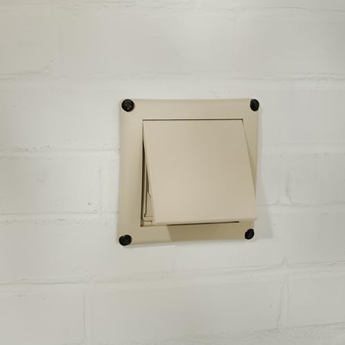 EverSafe 4" Dryer Vent Cover with Collar for Exterior Wall Vent Hood Outlet, Auto Airflow Grill, Flush Mount, Anti-Lint Buildup, Wildlife Guard, Tan by EVERSAFE HOME SOLUTIONS - Used condition - Image 3