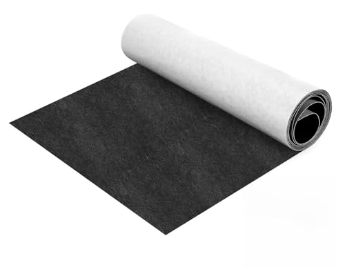 Alitree Lámina de Fieltro Autoadhesivo Fieltro Adhesivo Gris Oscuro Rollo de Tela de 40 X250 Cm, 1mm de Grosor Tela de Adhesivo para Tapizar Coches, Furgonetas, Barcos Y Otros