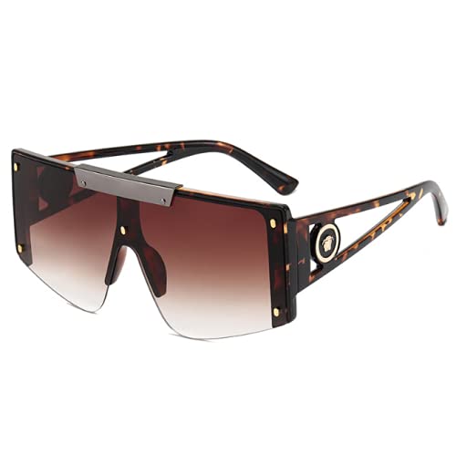 Lunettes de soleil mono-pièce en ligne - Lunettes de soleil de style européen et américain - Marron - Thé Cover
