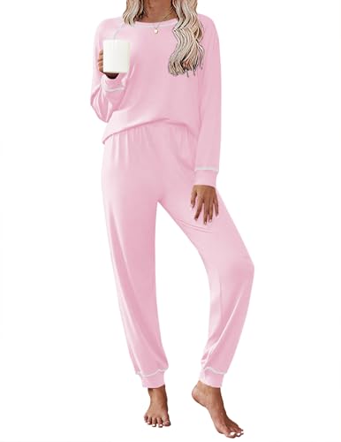 Image of Ekouaer Pajamas Set for Women Soft Comfy Pjs Sets Long Sleeve Sleepwear Loungewear S-XXL