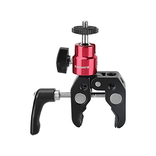 Pince de serrage crabe CAMVATE rouge avec support tête sphérique réglable 1/4 pouce