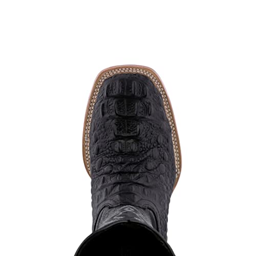 Texas Legacy Mens Black Western Cowboy Boots Leather Square Toe Crocodile Print4