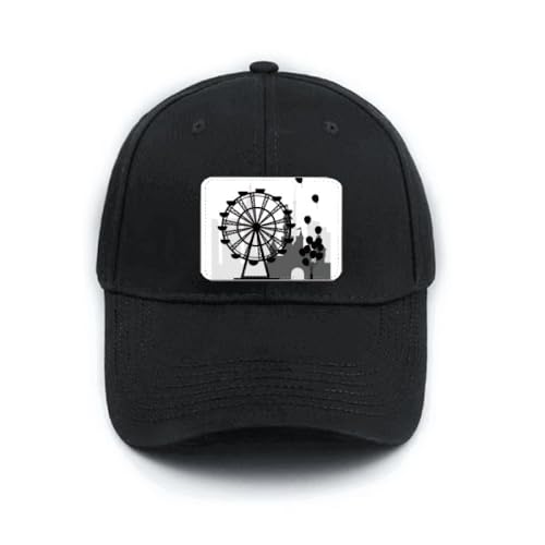 Casquette classique noire réglable motif grande roue de parc
