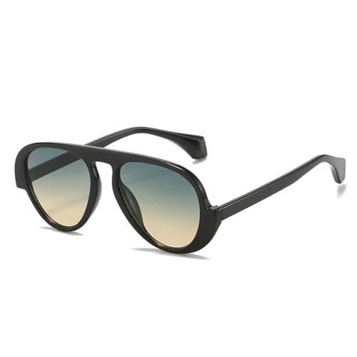 Lunettes de soleil rondes rétro pour homme et femme aux verres plats