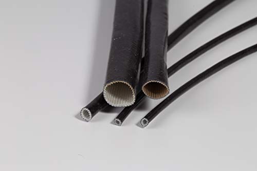 Gaine isolante électrique 12mm gaine thermorésistante fibre de verre silicone noir 10 mètres
