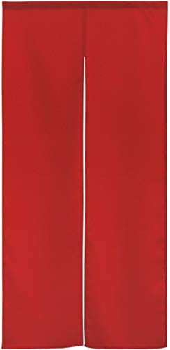 のれん 防炎 無地 全14色 サイズ 間仕切り 半間のれん 防炎プレーン 幅75×丈150cm (レッド 11706)