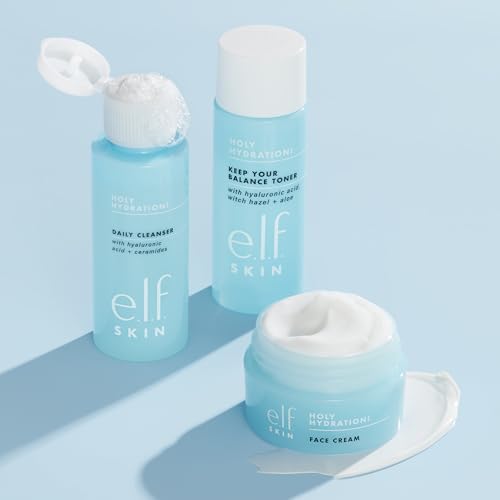 e.l.f. SKIN Holy Hydration! The Essentials Mini Kit, Reiniger, Toner & Feuchtigkeitscreme für hydratisierte & ausgeglichene Haut, reisefreundlich, vegan & tierversuchsfrei – Bild 5