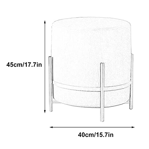 Taburetes de tocador de dormitorio redondo y reposapies de sofa funcional 4