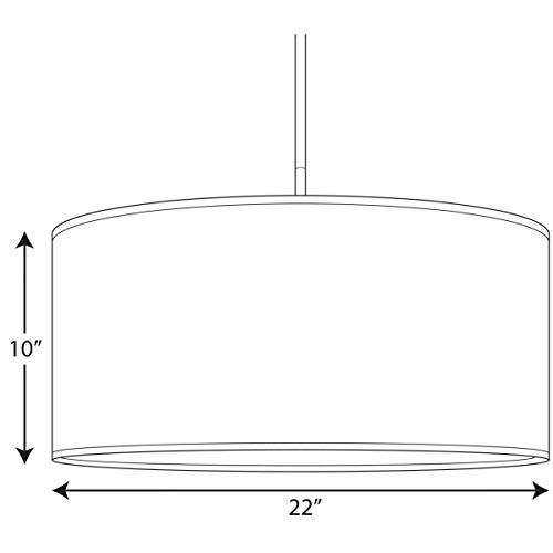 Progress Lighting P8824-01 Modular Pendant System Choose Shade and 1-Light Stem (P5198) or 3-Light Stem (P5199) To Make Complete Fixture 22-Inch Drum Shade, Black Parchment Paper - Image 5