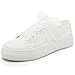 Elivandon 9996 Hochzeit Schuhe Spitze Braut Sneakers 3,7cm Plattform Braut Tennis Schuhe Sparkling Strass Hochzeit Sneakers Farbe Elfenbein,Größe 39 EU (5.5 UK)