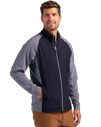 Image of Cutter & Buck Adapt Eco Knit Hybrid Recycled Mens Full Zip Jacket