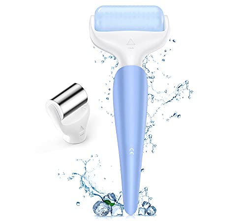 Ice Roller for Face and Eyes - Face Roller Massager with Two Roller Heads- Facial Roller and Eye Roller for Skin Care Pain Relief