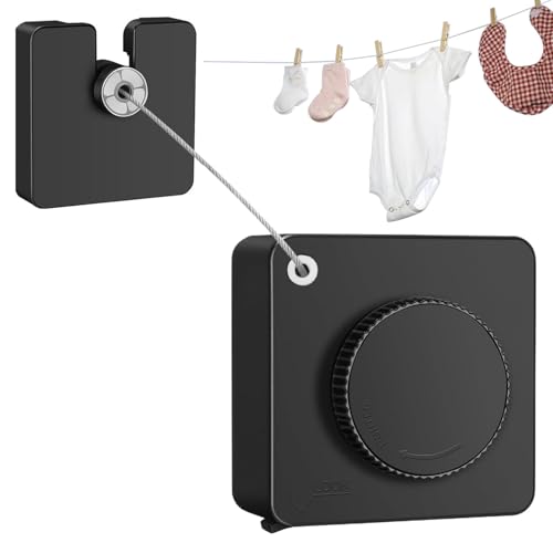 Tendedero retráctil para Interiores – Cuerda de Secado retráctil versátil, Cuerda de Acero Inoxidable Resistente, de Colgar en Interiores y Exteriores, de tendedero para Balcones