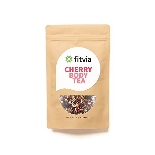 fitvia Cherry Tea, loser Früchtetee aus getrockneten Früchten 100 g, loser Früchtetee zu 100 % vegan mit intensivem Geschmack und ausgewählten Zutaten zum Kalten & Heißen Teegenuss in Premium Qualität Cover