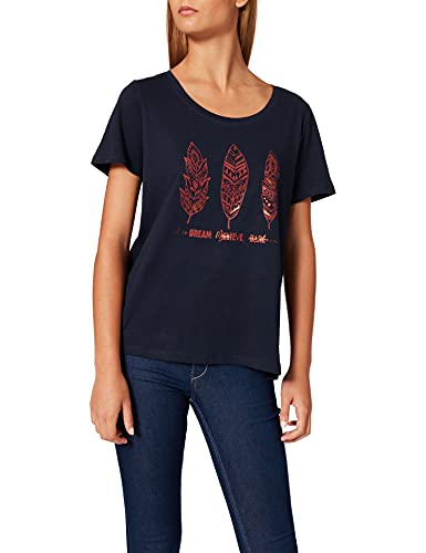 Cecil 316483 T-Shirt, Blu Profondo, XS Donna