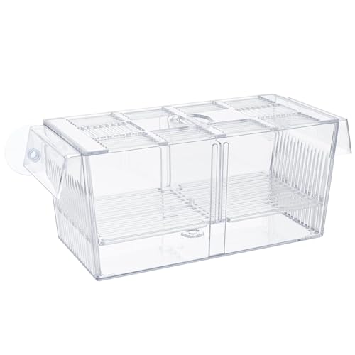 Pawfly Acrylic Laichkasten für Aquarium mit Saugnäpfen - Groß für Babyfische Garnelen Betta Guppy und Platys