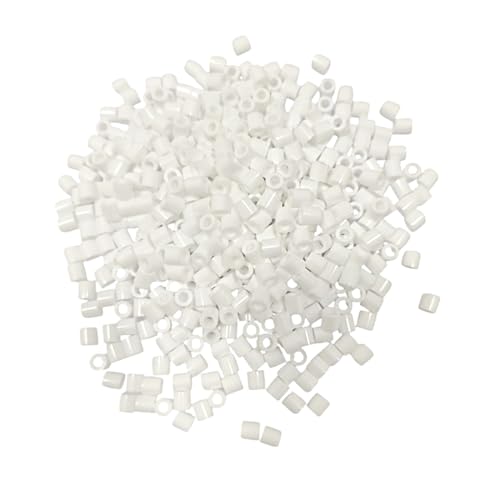 Cuentas para Planchar Piezas (5mm), Pixel Beads, Cilindros de Plástico para Collares, Muñecos, Manualidades, DIY, (Blanco 3000p)