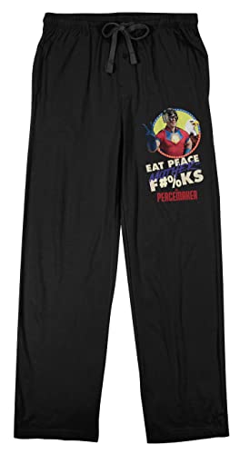 Peacemaker TV Series Eat Peace Men's Black Sleep Pajama Pants - Main Image