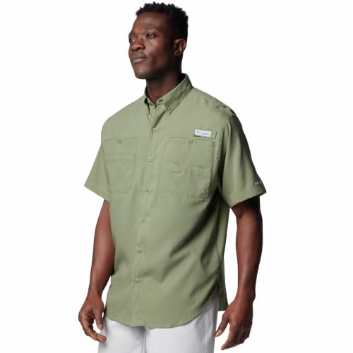 Columbia Mens PFG Tamiami II Short Sleeve Fishing Shirt, Cypress, Medium