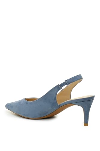 Nicole Miller Women's Suede Slingback Heels,for Women, 3" Slim Heels, Pointed Toe Slingback Pump for Ladies, Lebon2