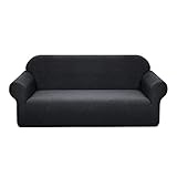 Granbest Premium Water Repellent Sofa Cover High Stretch Couch Slipcover Super Soft Fabric Couch Cover (Black,Large)