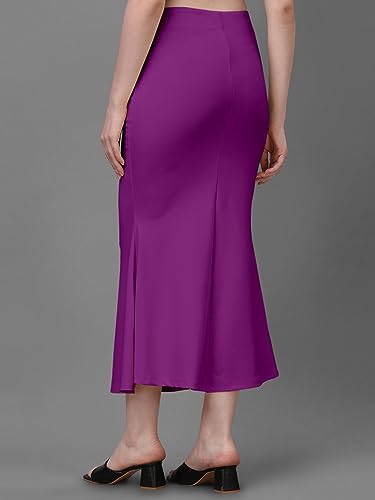 Image of Women's Saree Shapewear Petticoat, Cotton Blend Stretchable Mermaid Skirt, High Waist Tummy Control, Smooth Curve Fit with Adjustable Drawstring