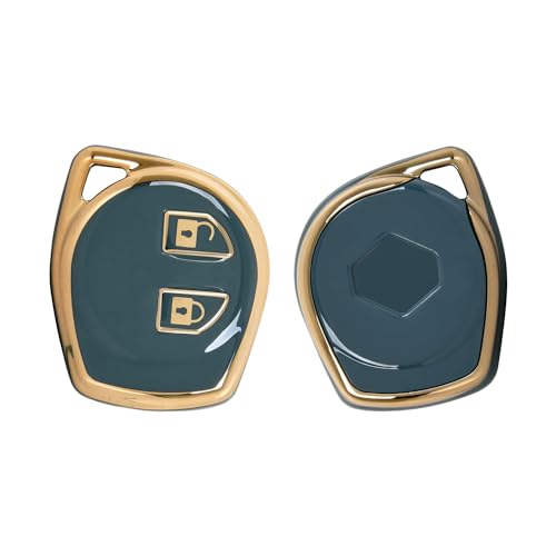 AUTOFRILL TPU Car Key Cover for Maruti Suzuki Baleno, Grand Vitara, XL6, Swift, Brezza, Ertiga, Dzire, Celerio, Ciaz, SX4, Ignis, Alto, S Presso, S Cross, Fronx 2 Button Key Cover (Hunter Green)