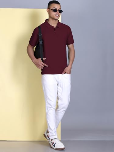 Image of FYLTR Men's Solid Polo | Regular Fit | Casual Polo Shirts for Men
