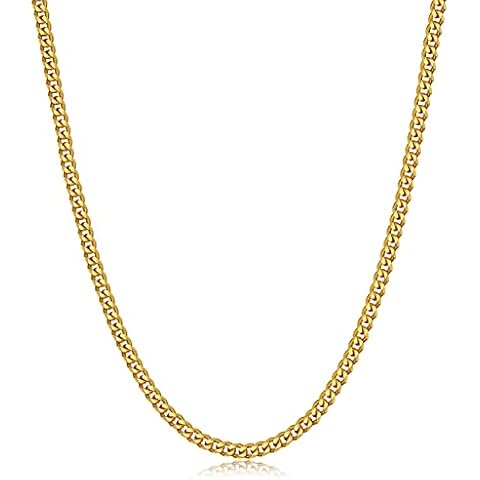 Evegfts 3.5MM Diamond Cut Gold Chain Necklace Cover