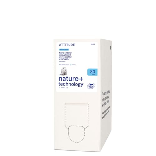 ATTITUDE Liquid Fabric Softener Refill, Plant-Based & Vegan,...