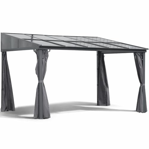 Terrassendach Toledo | Terrassenüberdachung Gartenpavillon lichtdurchflutet Aluminium | Hardtop...